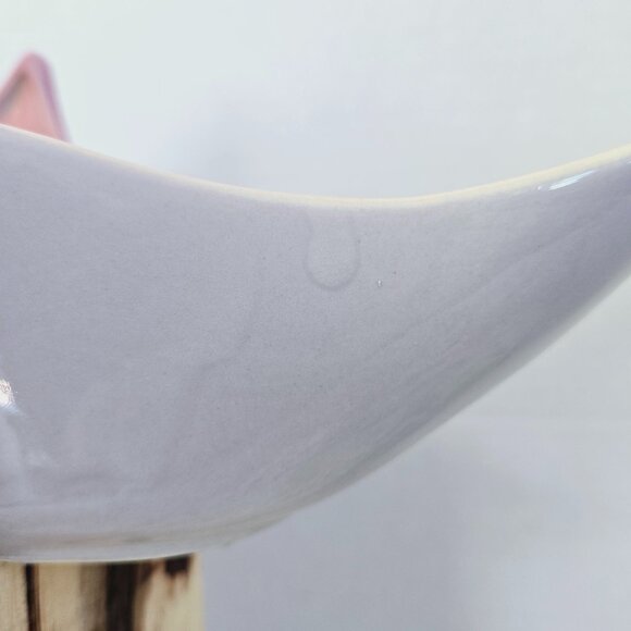 VINTAGE HULL 71 PARCHMENT GREY AND PINK CONSOLE PLANTER CENTERPIECE BOWL 12.5" - Picture 10 of 12